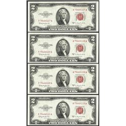 Lot of (5) Consecutive Uncirculated 1953C $2 Legal Tender Notes