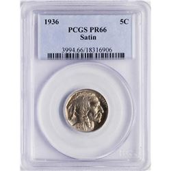 1936 Proof Buffalo Nickel Coin PCGS PR66 Satin