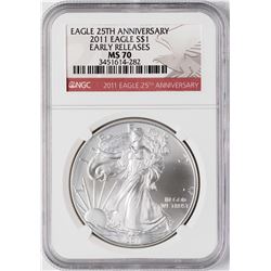 2011 $1 American Silver Eagle Coin NGC MS70 Early Releases