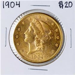 1904 $20 Liberty Head Double Eagle Gold Coin