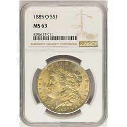 1885-O $1 Morgan Silver Dollar Coin NGC MS63 Nice Toning