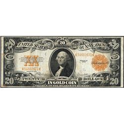 1922 $20 Gold Certificate Note