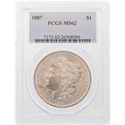 1887 $1 Morgan Silver Dollar Coin PCGS MS62