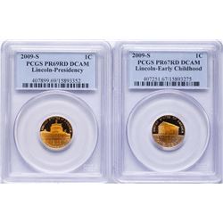 Lot of (2) 2009-S Lincoln Cent Proof Coins PCGS PR67RD/PR69RD Ultra Toning