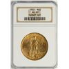 Image 1 : 1922 $20 St. Gaudens Double Eagle Gold Coin NGC MS63