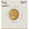 Image 1 : 1908 $2 1/2 Indian Head Quarter Eagle Gold Coin