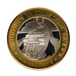 .999 Fine Silver Harrahs Casino Las Vegas, Nevada $10 Limited Edition Gaming Tok