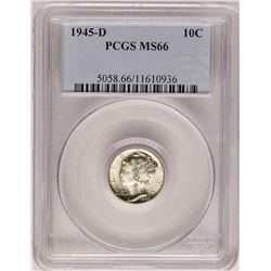 1945-D Mercury Dime Coin PCGS MS66