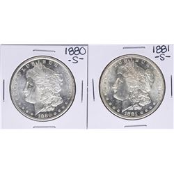 Lot of 1880-S & 1881-S $1 Morgan Silver Dollar Coins