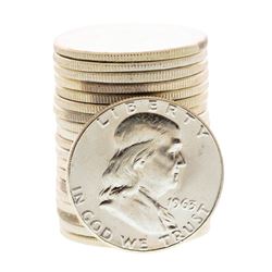 Roll of (20) Brilliant Uncirculated 1963 Franklin Half Dollar Coins