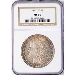 1881-S $1 Morgan Silver Dollar Coin NGC MS65