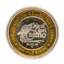 .999 Fine Silver Isle of Capri Casino Biloxi, MS $10 Limited Edition Gaming Toke
