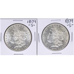 Lot of (2) 1879-S $1 Morgan Silver Dollar Coins