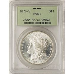 1878-S $1 Morgan Silver Dollar Coin PCGS MS63 Old Green Holder