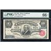 Image 1 : 1891 $10 'Tombstone' Silver Certificate Note Fr.299 PMG Gem Uncirculated 66EPQ