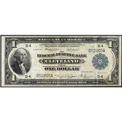 1918 $1 Federal Reserve Bank Note Cleveland