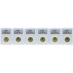 Lot of (6) 2007 George Washington Presidential Dollar Coins NGC Brilliant Uncirc