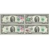 Image 1 : Lot of (4) 1976 $2 Federal Reserve Notes First Day Issue with Stamps