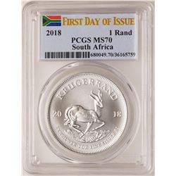 2018 South Africa Krugerrand Silver Coin PCGS MS70 First Issue