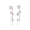 Image 1 : 14KT White Gold 0.30 ctw Diamond Star Dangle Earrings