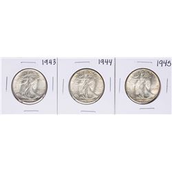 Lot of 1943-1945 Walking Liberty Half Dollar Coins