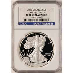 2010-W $1 Proof American Silver Eagle Coin NGC PF70 Ultra Cameo