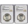 Image 1 : Lot of (2) 1952 Washington-Carver Commemorative Half Dollar Coins NGC MS64