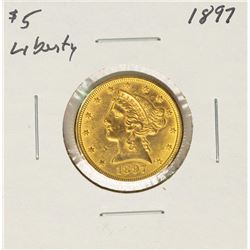 1897 $5 Liberty Head Half Eagle Gold Coin
