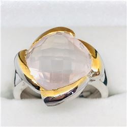 51) BRASS ROSE QUARTZ MEN'S RING