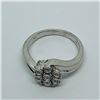 Image 4 : 53) STERLING SILVER 7 DIAMOND RING