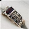 Image 2 : 61) LOT OF 3 SILVER GARNET & MARCASITE RINGS