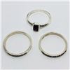 Image 4 : 61) LOT OF 3 SILVER GARNET & MARCASITE RINGS