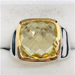 69) BRASS LEMON TOPAZ MEN'S RING