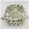 Image 1 : 72) BRASS GREEN AMETHYST MEN'S RING