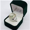 Image 3 : 72) BRASS GREEN AMETHYST MEN'S RING