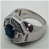 Image 3 : 74) STERLING SILVER SAPPHIRE & CZ MEN'S RING