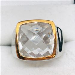 77) BRASS CRYSTAL MEN'S RING