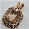 Image 3 : 78) 14K ROSE GOLD MORGANITE & DIAMOND PENDANT