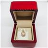 Image 4 : 78) 14K ROSE GOLD MORGANITE & DIAMOND PENDANT