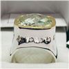 Image 2 : 84) BRASS GREEN AMETHYST MEN'S RING