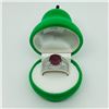 Image 3 : 87) STERLING SILVER RUBY & CUBIC ZIRCONIA RING