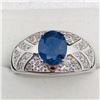 Image 1 : 93) STERLING SILVER SAPPHIRE & CZ RING