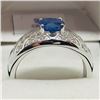 Image 2 : 93) STERLING SILVER SAPPHIRE & CZ RING