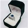 Image 4 : 93) STERLING SILVER SAPPHIRE & CZ RING