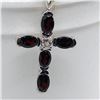 Image 1 : 94) STERLING SILVER GARNET PENDANT