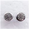 Image 1 : 150) STERLING SILVER 16 DIAMOND STUD EARRINGS