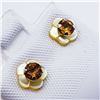 Image 2 : 103) 10K GOLD CITRINE & MOTHER OF PEARL EARRINGS