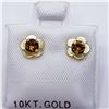 Image 3 : 103) 10K GOLD CITRINE & MOTHER OF PEARL EARRINGS