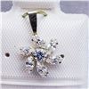 Image 1 : 105) 10K GOLD CUBIC ZIRCONIA FLOWER PENDANT