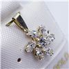 Image 2 : 105) 10K GOLD CUBIC ZIRCONIA FLOWER PENDANT